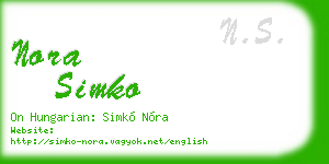 nora simko business card