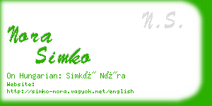 nora simko business card